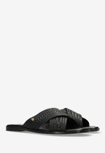 Afbeelding in Gallery-weergave laden, Fred De La Bretoniere Ero Cross Slipper Woven Leather Black
