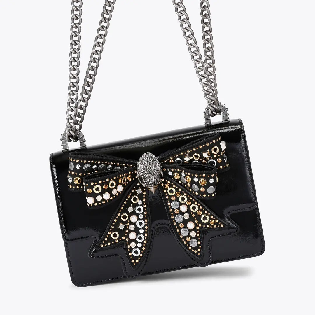 Kurt Geiger Bow Small Shoreditch Black/Comb-Patent/Leather