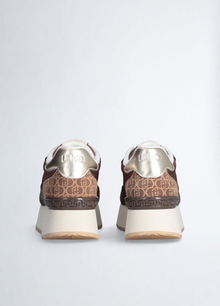 Liu Jo Sneaker Dreamy 02 SUEDE/MESH/PRINT EBANO/LIGHT GOLD