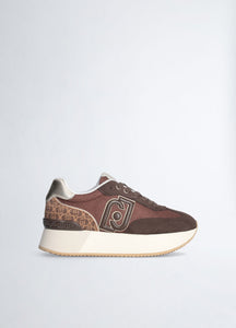 Liu Jo Sneaker Dreamy 02 SUEDE/MESH/PRINT EBANO/LIGHT GOLD