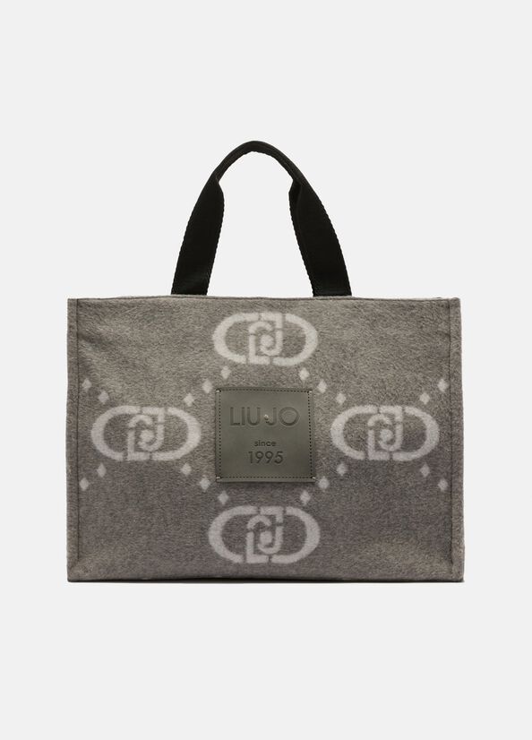 LIU JO LOGO - BAG  GREY CLOUD