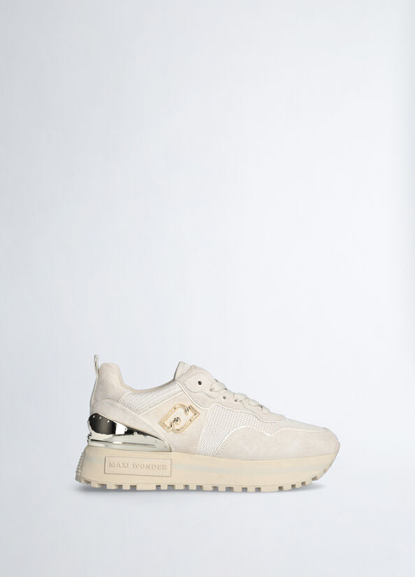 LIU JO sneaker MAXI WONDER 52 - SNEAKER COW SUEDE/MESH EGG