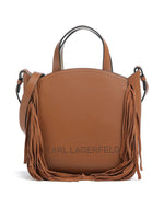 Afbeelding in Gallery-weergave laden, Karl Lagerfeld  CIRCLE SM ZIP TOTE FRINGES DARK TAN
