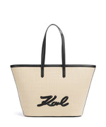 Afbeelding in Gallery-weergave laden, Karl Lagerfeld K/Signature Raffia MD Tote Natural/Black

