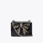Afbeelding in Gallery-weergave laden, Kurt Geiger Bow Small Shoreditch Black/Comb-Patent/Leather
