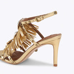 Afbeelding in Gallery-weergave laden, Kurt Geiger Jewel Fringe Sandal Gold Leather Other Print

