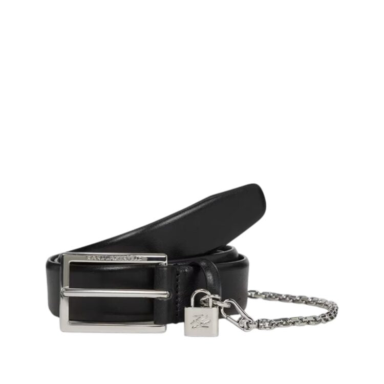 Karl Lagerfeld K/AUTOGRAPH PADLOCK H3 BELT Black-Nickel