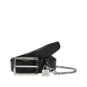 Karl Lagerfeld K/AUTOGRAPH PADLOCK H3 BELT Black-Nickel