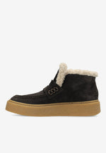 Afbeelding in Gallery-weergave laden, Shabbies Senna Anna Ankle Boot Suede Dark Brown
