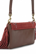 Afbeelding in Gallery-weergave laden, Kurt Geiger Oxford Fringe Shoulder Wine Suede/Leather
