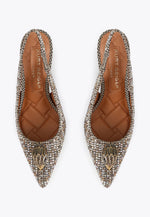 Afbeelding in Gallery-weergave laden, Kurt Geiger Belgravia High Sling Beige Comb Fabric
