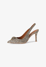 Afbeelding in Gallery-weergave laden, Kurt Geiger Belgravia High Sling Beige Comb Fabric
