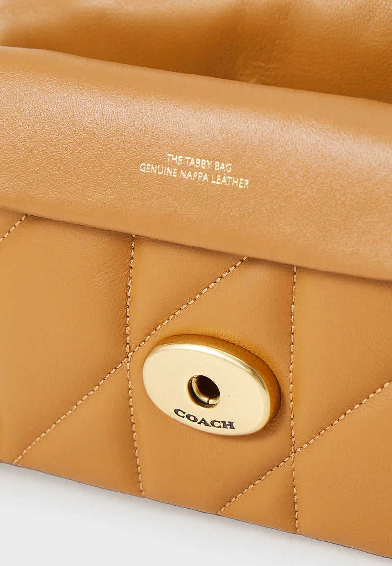 Coach quilted tabby shoulder bag 20 with chain Honye brown