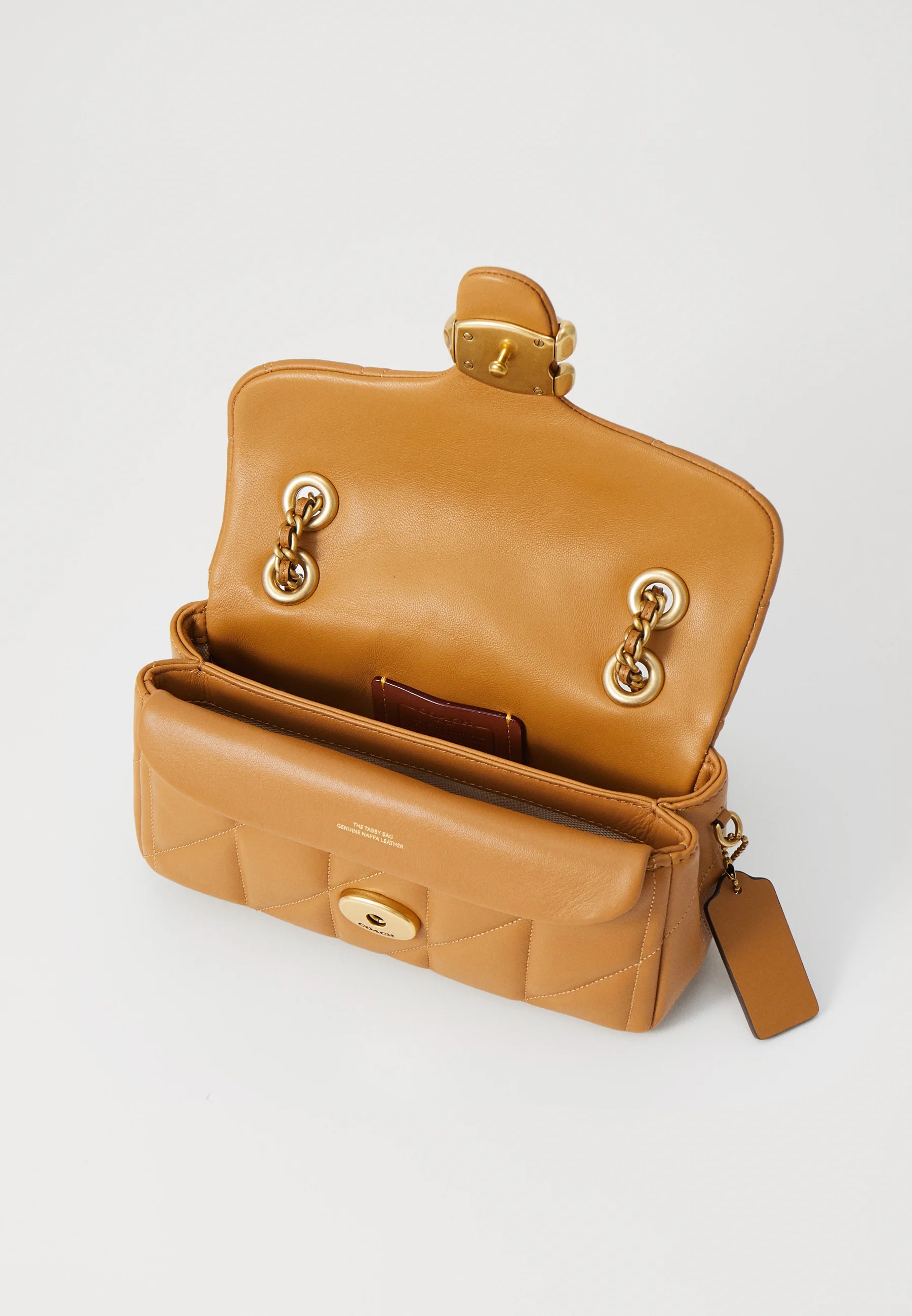Coach quilted tabby shoulder bag 20 with chain Honye brown