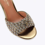 Afbeelding in Gallery-weergave laden, Kurt Geiger Oxford Heel Mule 75 Beige Comb Fabric

