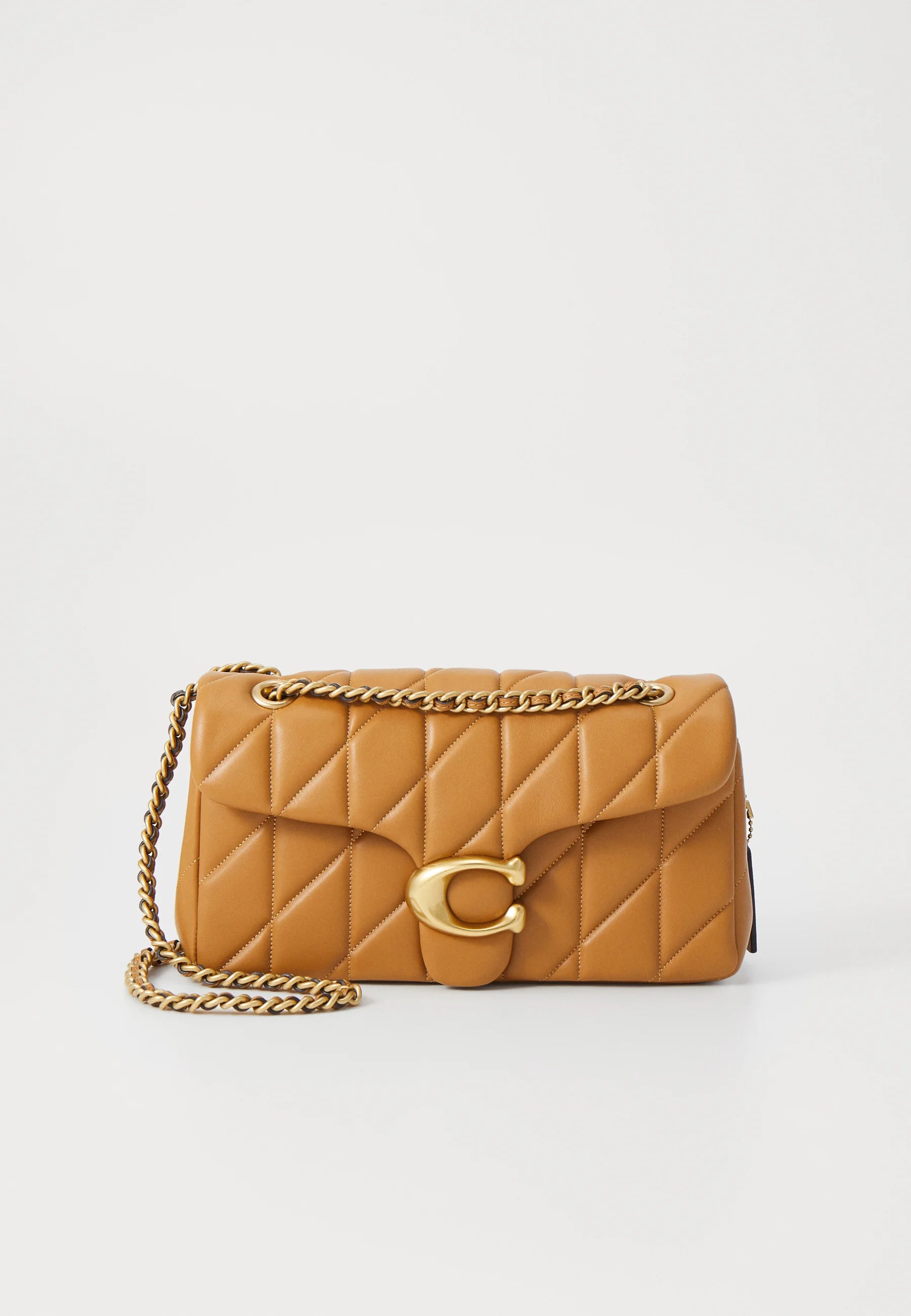 Coach quilted tabby shoulder bag 26 with chain Honey brown
