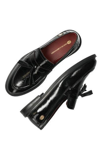 Fred De La Bretoniere Fairy Moccy Loafer Wrinkle Patent Bordeaux Red