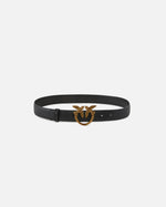 Afbeelding in Gallery-weergave laden, Pinko LOVE BERRY H3 BELT NERO-ANTIQUE GOLD
