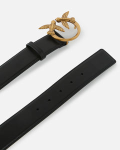Pinko LOVE BERRY H4 BELT NERO-ANTIQUE GOLD