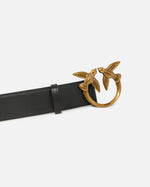Afbeelding in Gallery-weergave laden, Pinko LOVE BERRY H4 BELT NERO-ANTIQUE GOLD

