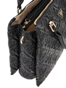 Guess ADELASIA MULTI COMP SATCHEL BLACK