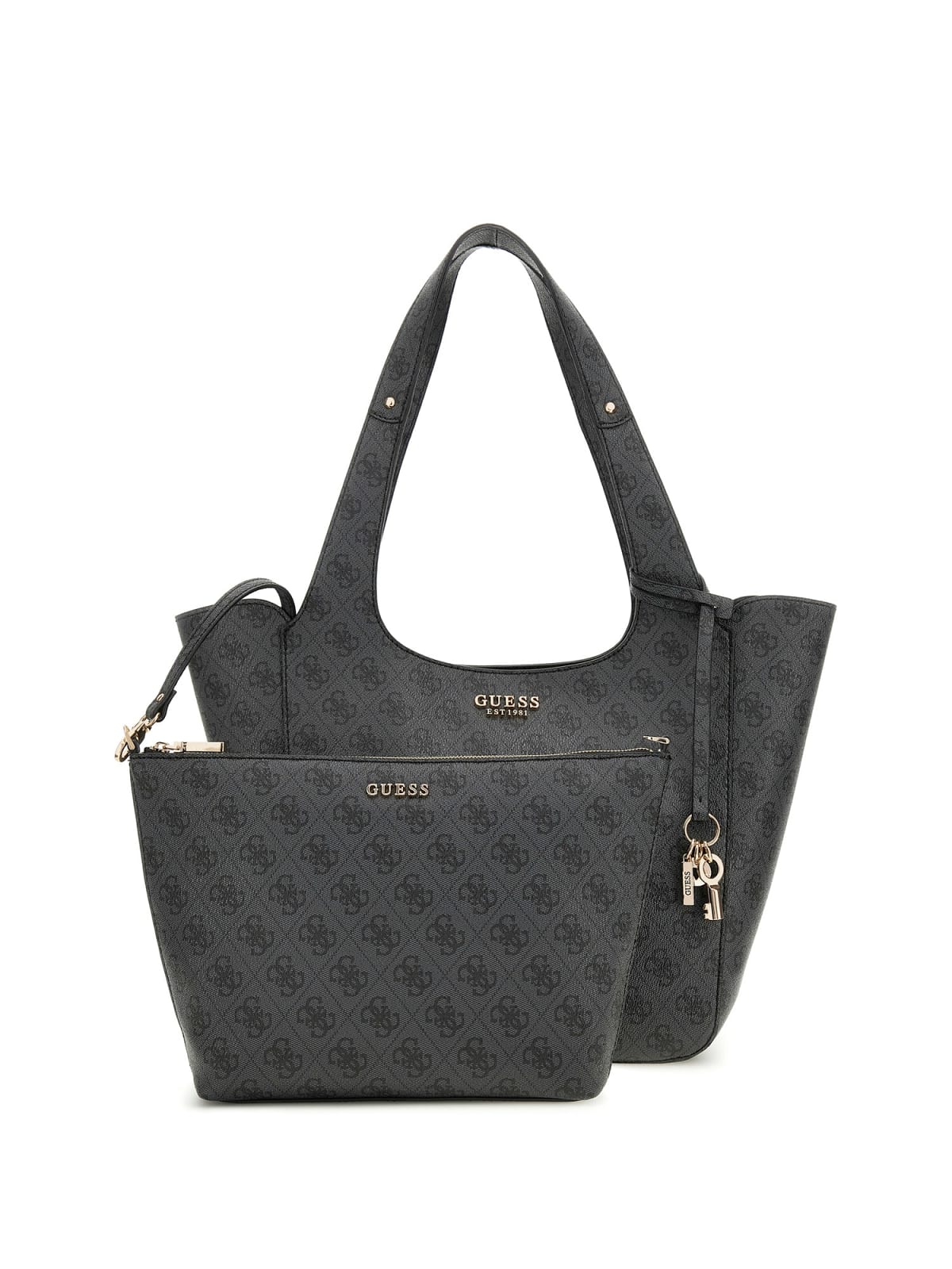 Guess CALISTA 2 IN 1 TOTE COAL LOGO