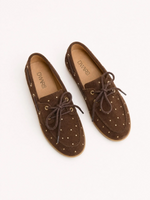 Afbeelding in Gallery-weergave laden, DWRS Latty Small Studs Suede Dark Brown
