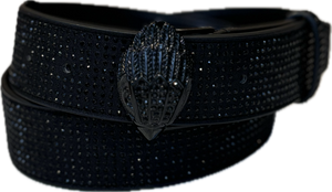Kurt Geiger 691-KENSINGTON GEM 38 BELT-BLACK-FABRIC