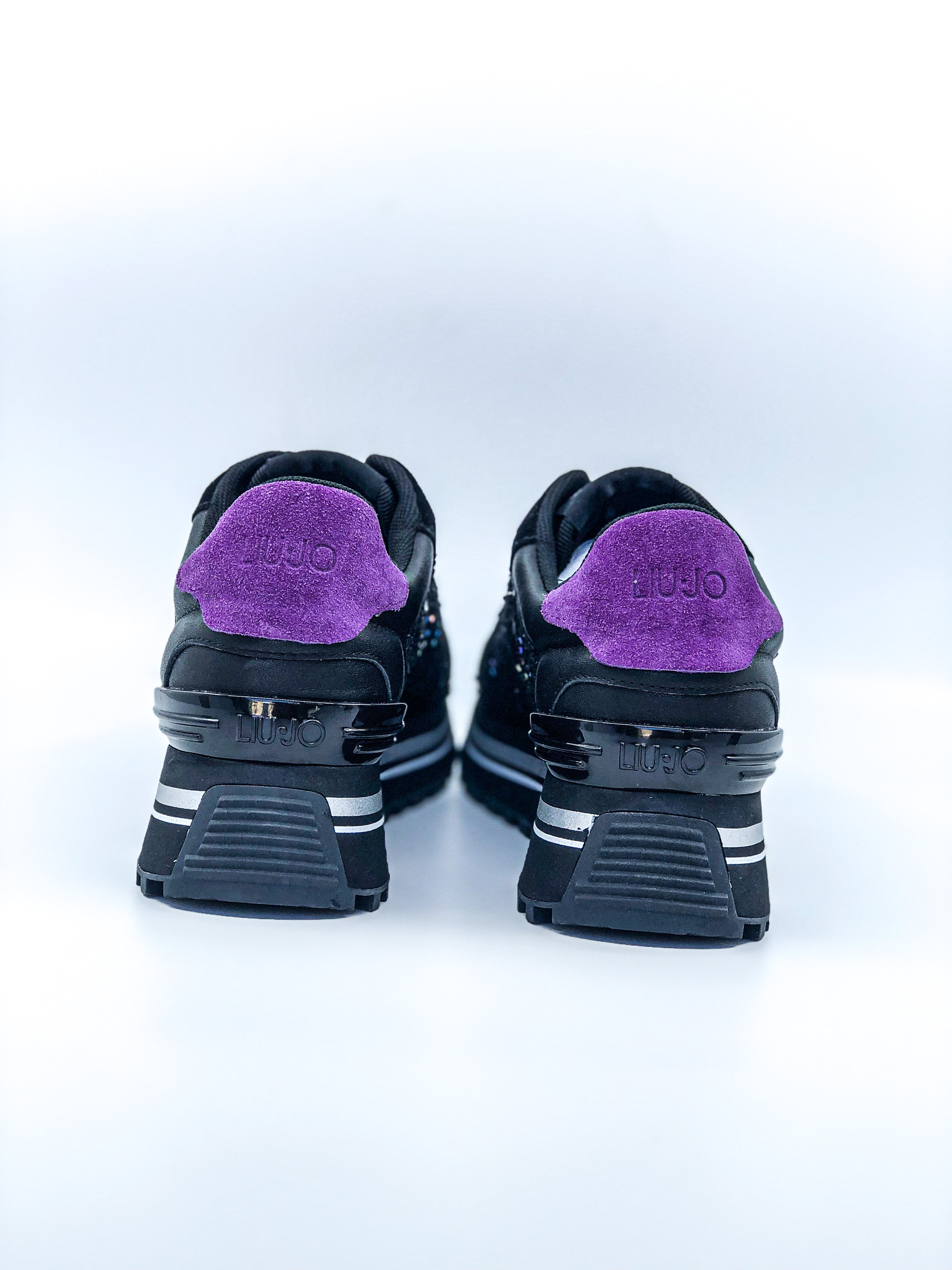 LIU JO sneaker MAXI WONDER 61 - SNEAKER COW SUEDE/WOOL BLACK