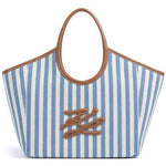 Afbeelding in Gallery-weergave laden, Karl Lagerfeld K/Autograph Stripe Canvas bag Silver Lake BLue
