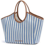 Afbeelding in Gallery-weergave laden, Karl Lagerfeld K/Autograph Stripe Canvas bag Silver Lake BLue

