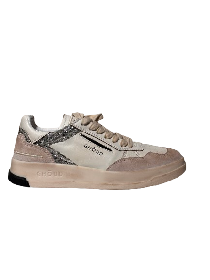 Ghoud Sneaker Tweener Brushed low wom - Leather/suede White/silver