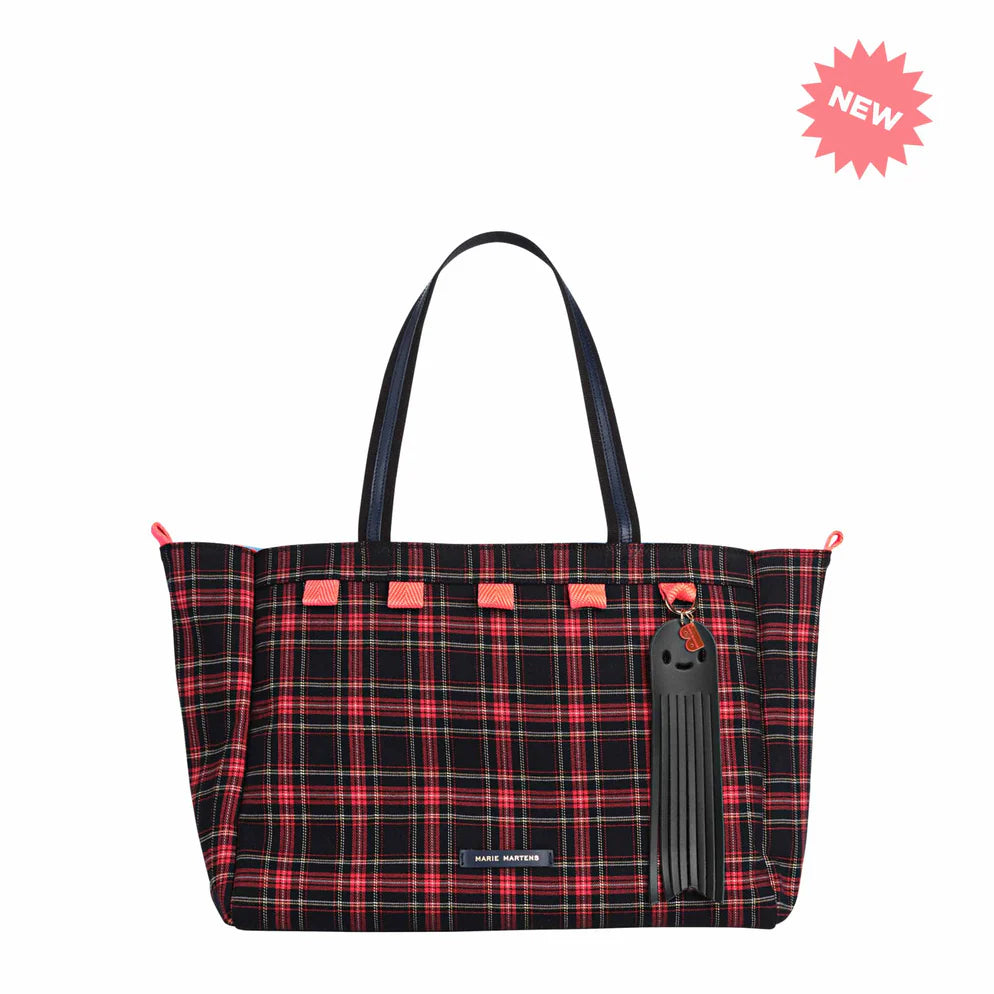 Marie Martens Charms Shopper Tartan Blue/Red