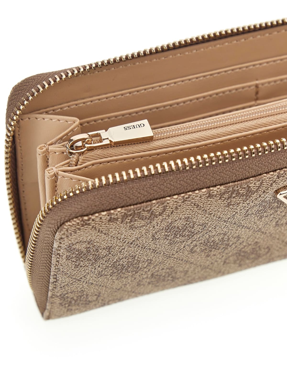Guess LAUREL II SLG LARGE ZIP AROUND LATTE LOGO