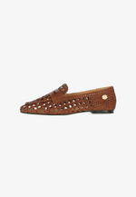 Afbeelding in Gallery-weergave laden, Fred de la Bretoniere Glara Woven Mocassin Leather Tan
