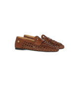 Afbeelding in Gallery-weergave laden, Fred de la Bretoniere Glara Woven Mocassin Leather Tan
