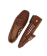Afbeelding in Gallery-weergave laden, Fred de la Bretoniere Glara Woven Mocassin Leather Tan
