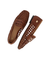 Afbeelding in Gallery-weergave laden, Fred de la Bretoniere Glara Woven Mocassin Leather Tan
