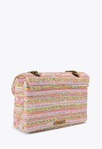 Afbeelding in Gallery-weergave laden, Kurt Geiger 690 Tweed Kensington Bag Pink Comb Fabric
