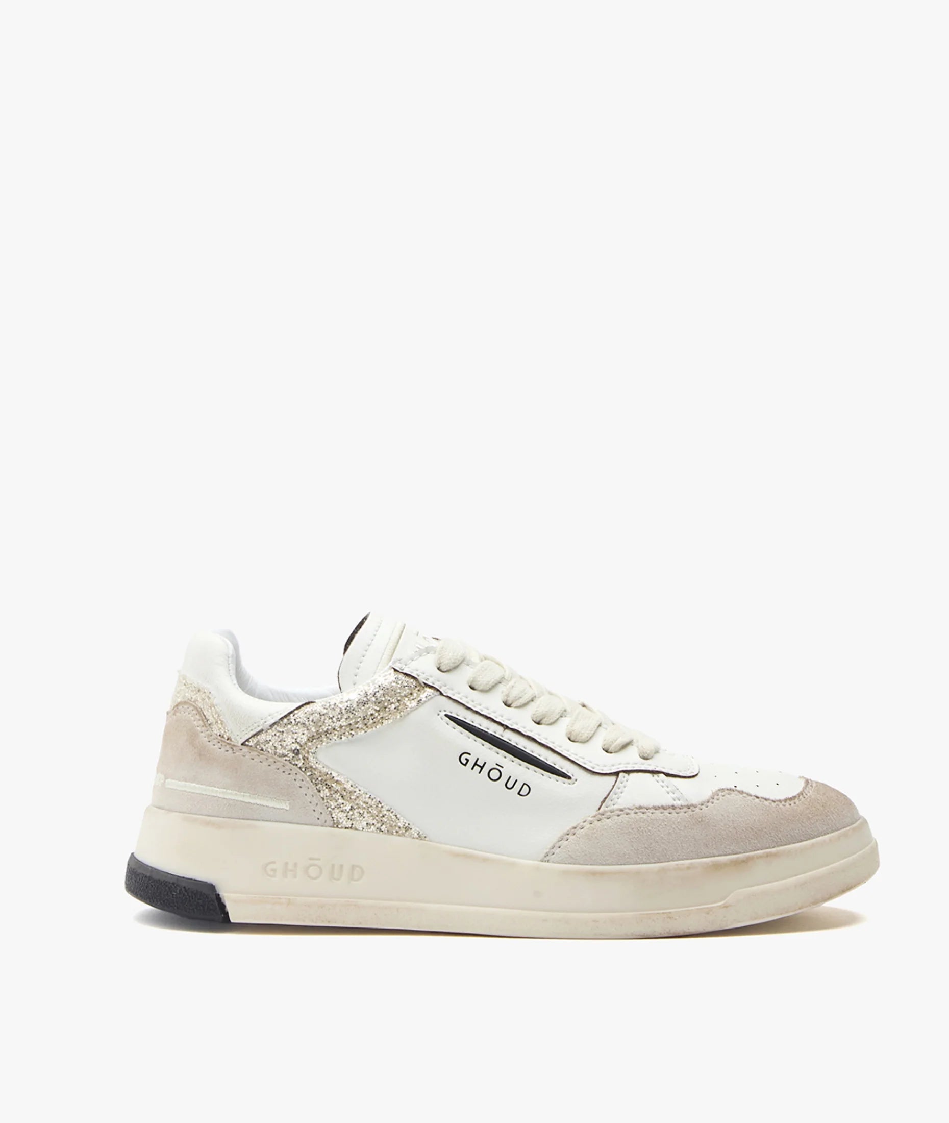 Ghoud Sneaker Tweener Brushed low wom - Leather/suede White/silver
