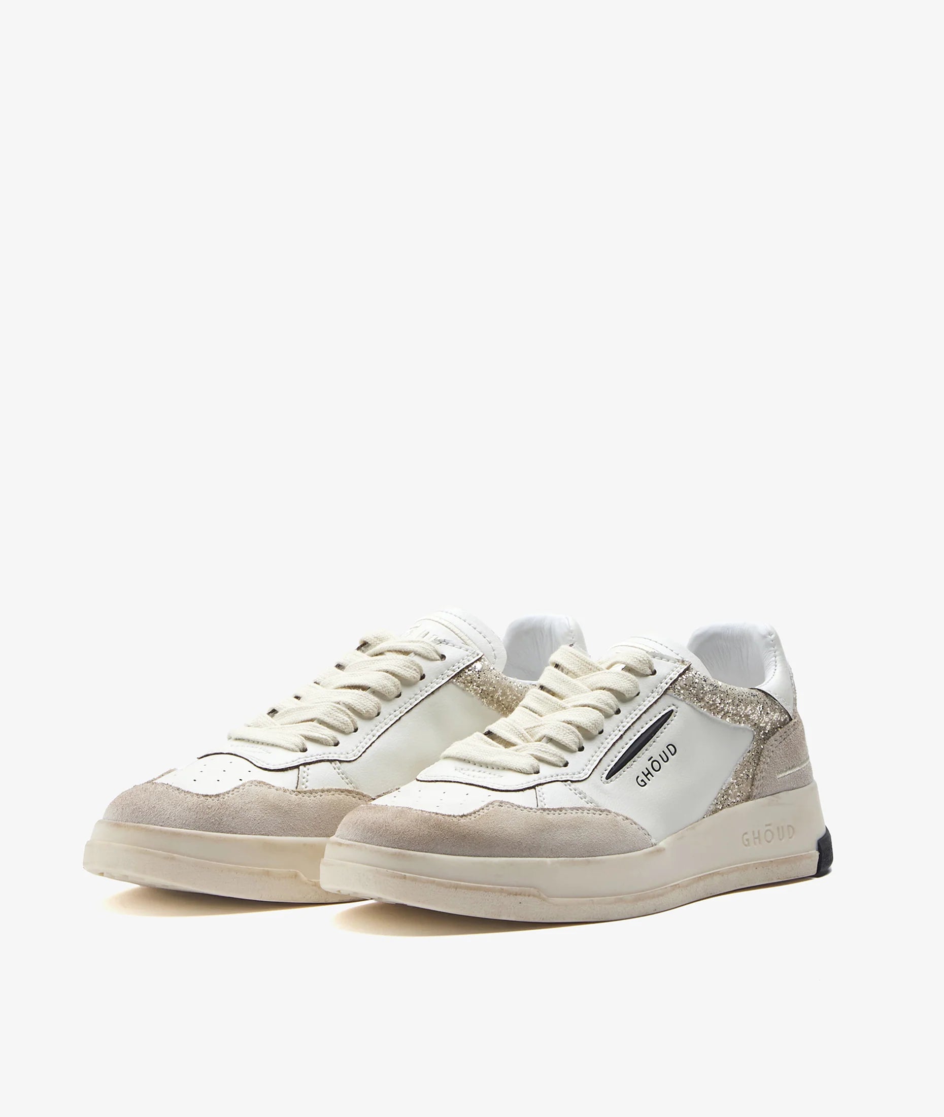 Ghoud Sneaker Tweener Brushed low wom - Leather/suede White/silver
