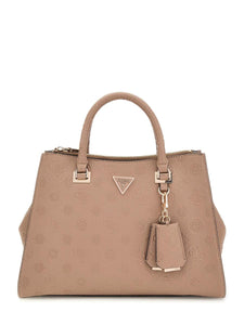Guess CRESIDIA SOCIETY SATCHEL DARK TAUPE