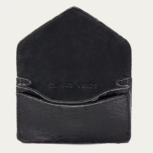 Claris Virot Porte Cartes Python Alex Noir Scarabee Argent
