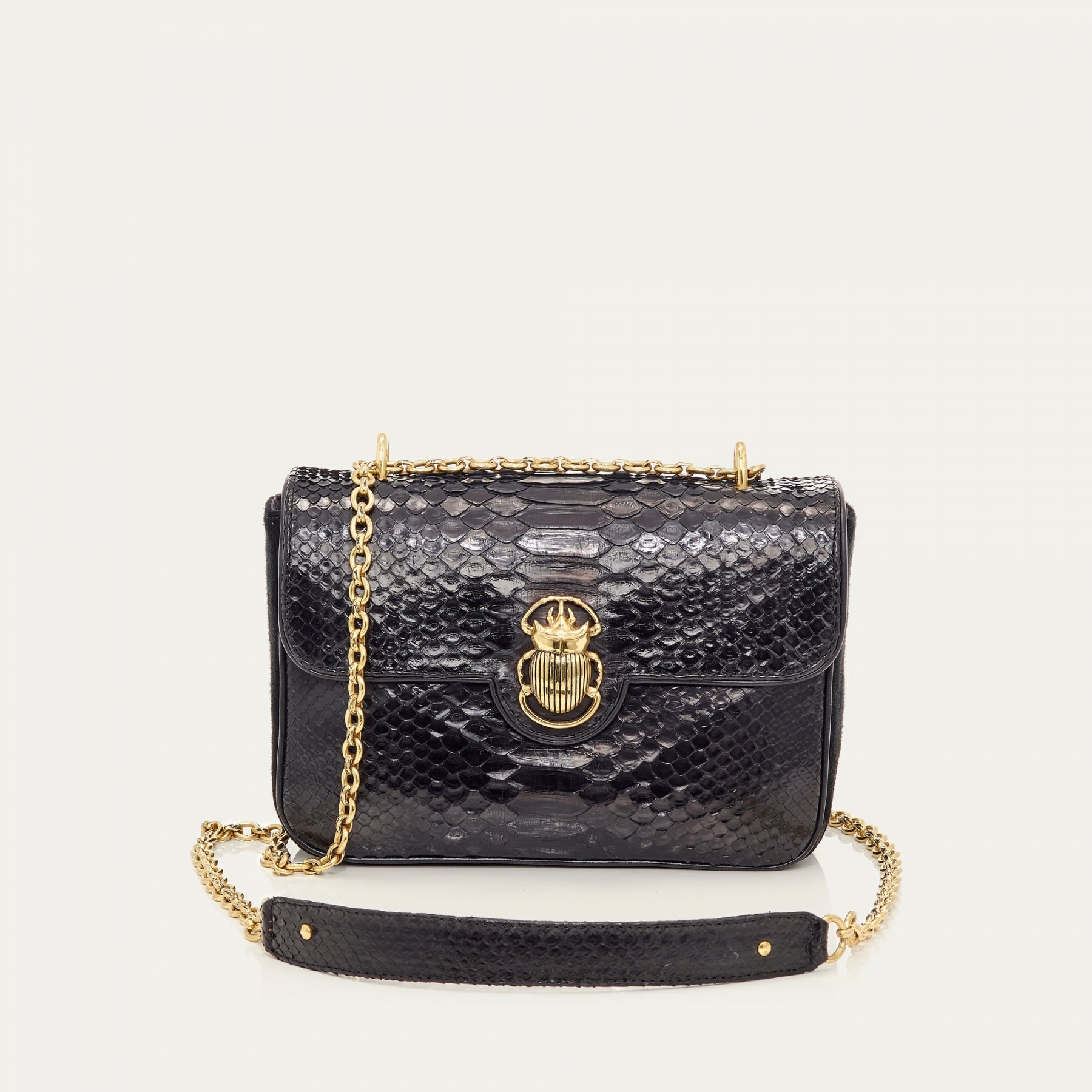 Claris Virot Sac Python Ava Medium Noir