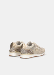 Liu Jo Sneaker Maxi Wonder Low 02 GlitterMesh/Cow suede rope/light gold