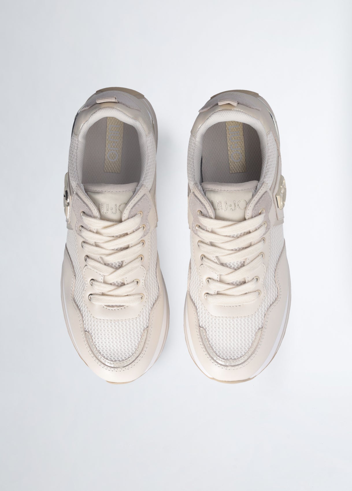 Liu Jo Maxi Wonder 01 Sneaker Calf Leather mesh L Ivory