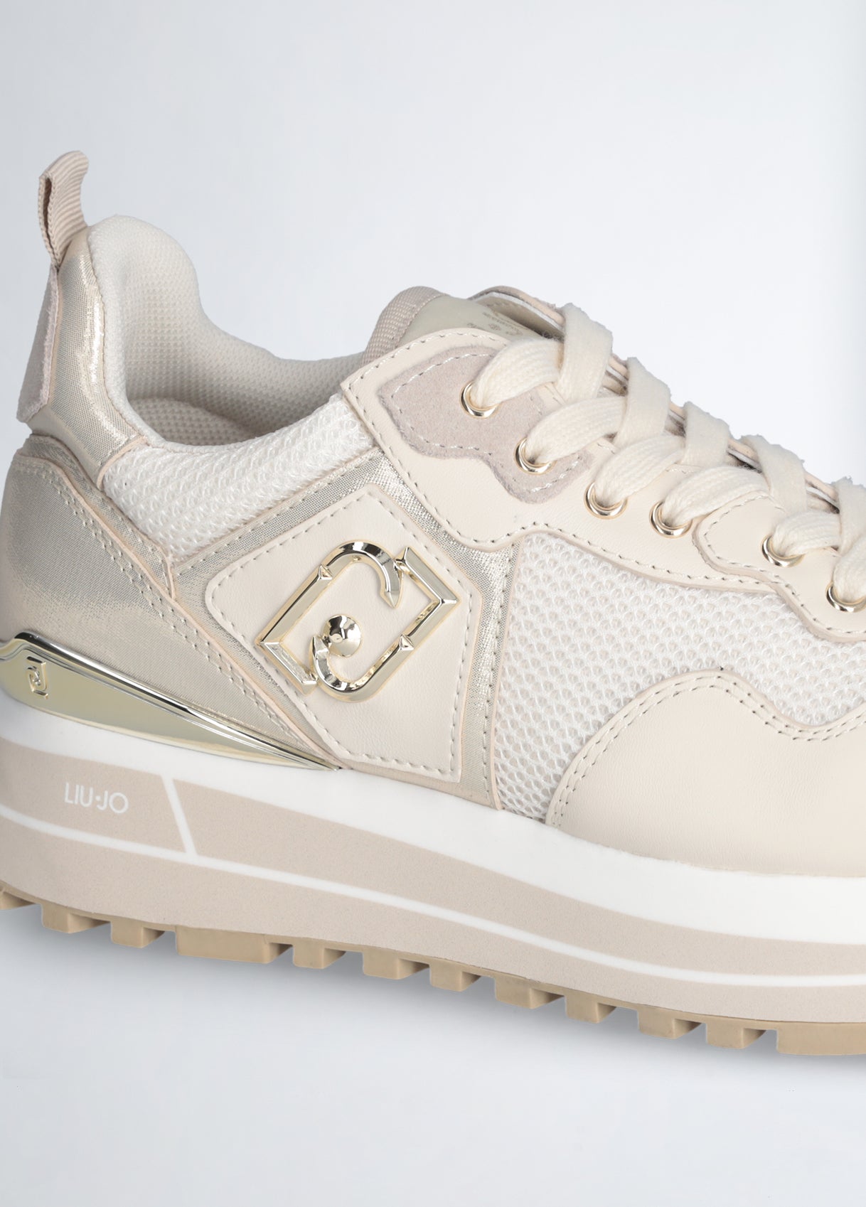 Liu Jo Maxi Wonder 01 Sneaker Calf Leather mesh L Ivory