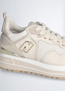 Liu Jo Maxi Wonder 01 Sneaker Calf Leather mesh L Ivory