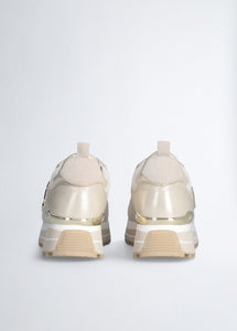 Liu Jo Maxi Wonder 01 Sneaker Calf Leather mesh L Ivory