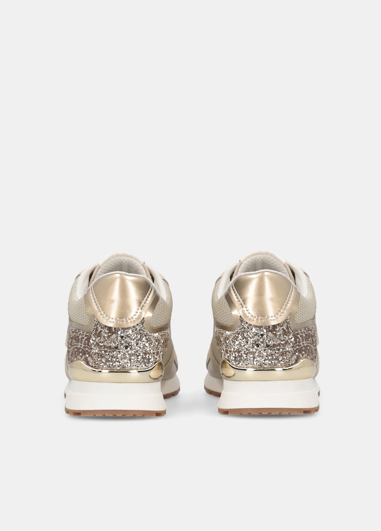 Liu Jo Sneaker Maxi Wonder Low 02 GlitterMesh/Cow suede rope/light gold